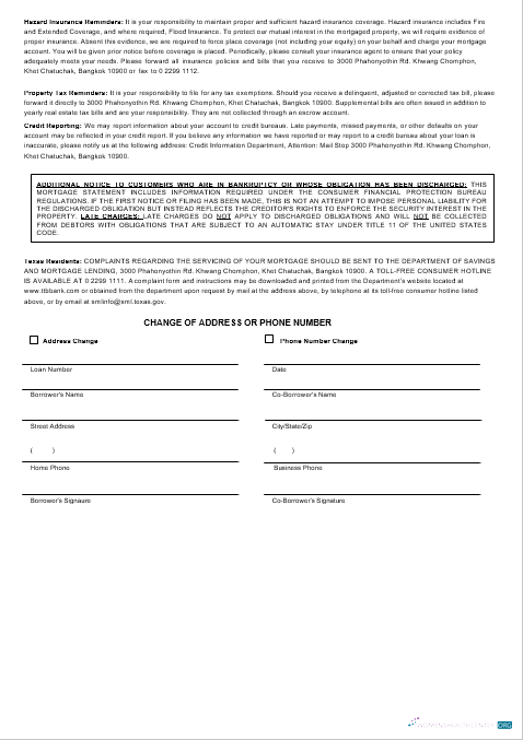 Download Thailand TMBThanachart Bank mortgage statement in Word and PDF formats 3 Photoshop template